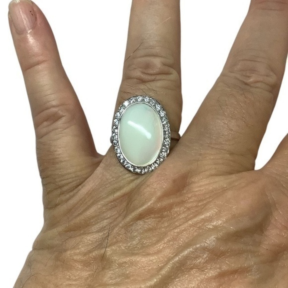 Sterling silver white gemstone CZ ring